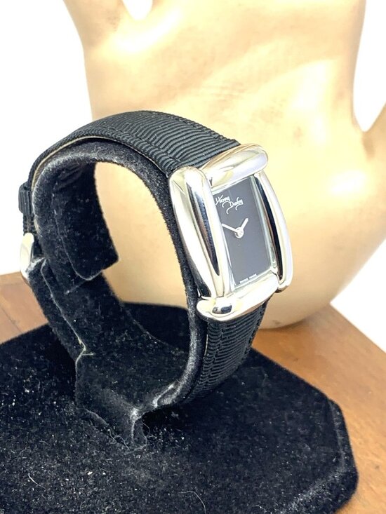 Henry Dunay Sabi Women\'s Watch Swiss Quartz Tank Black Dial Leather Nylon Strap main image 13